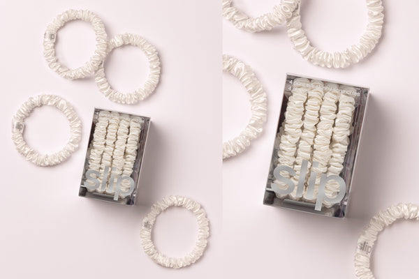 Back to School White Skinny Scrunchies